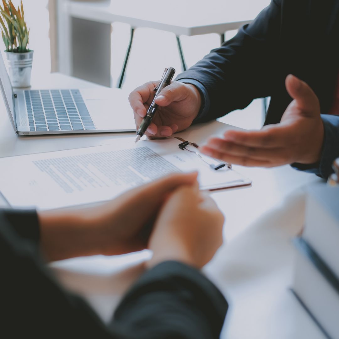 A consultation between a us trade mark lawyer and their client