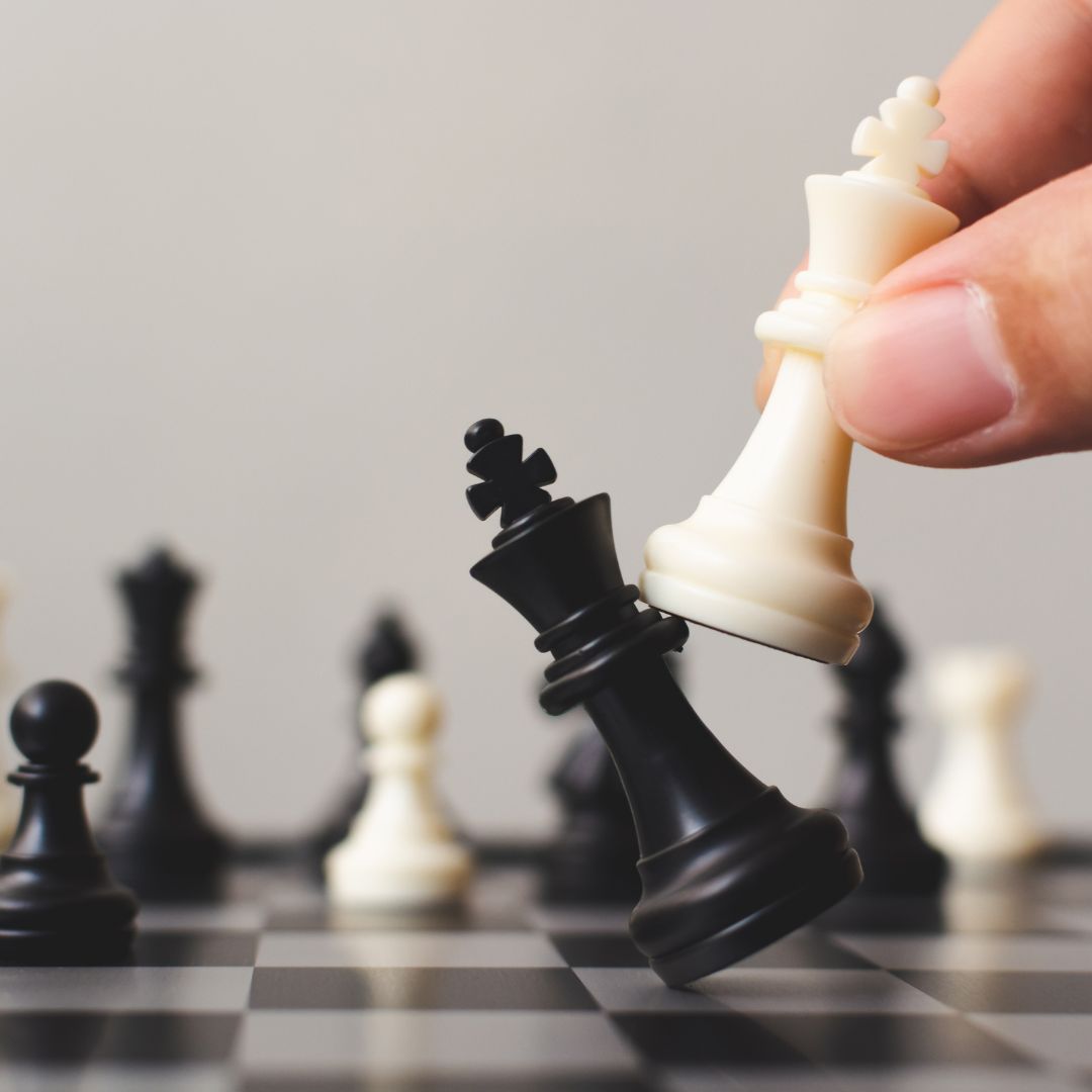 A game of chess, representing strategy