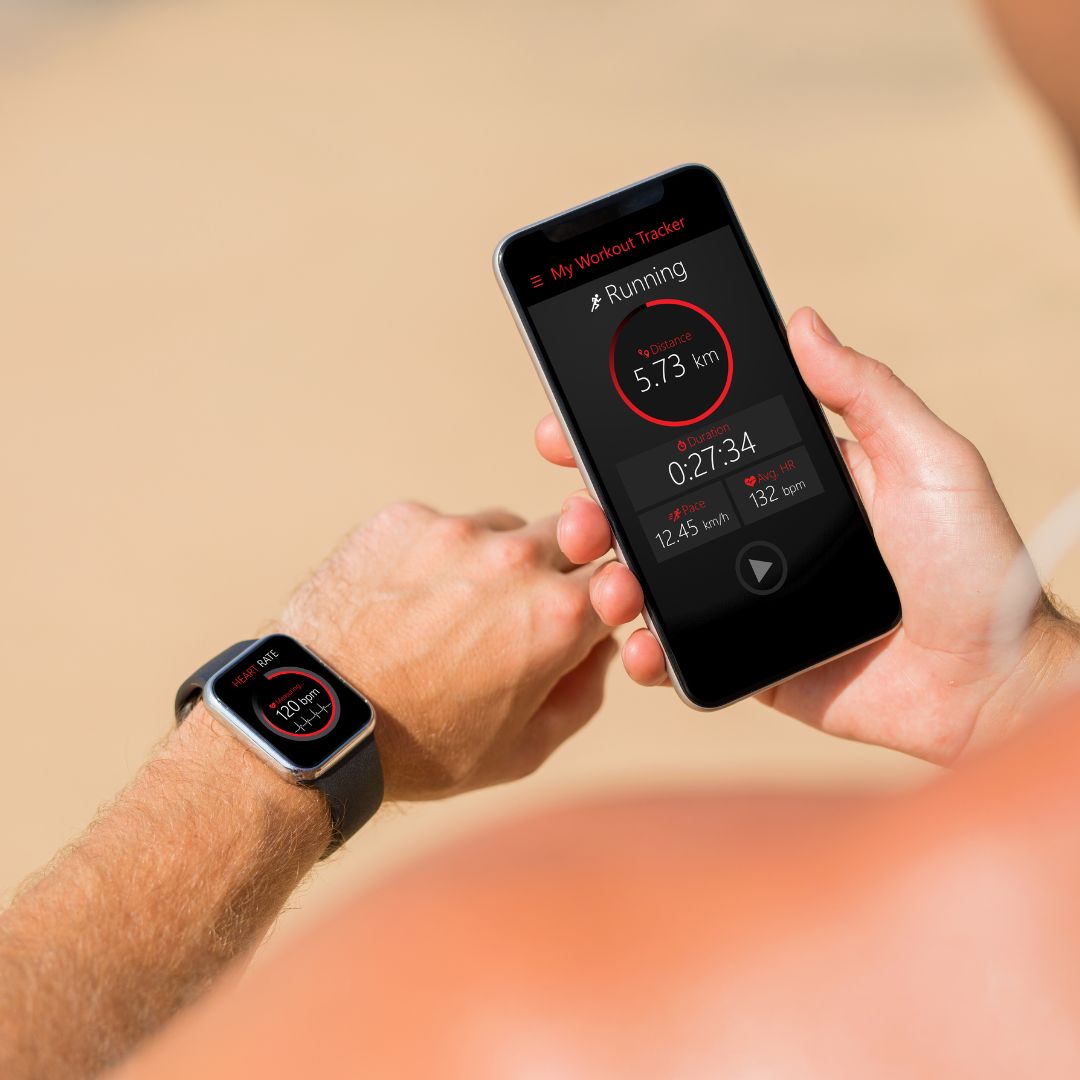 Workout tracker watch with phone app