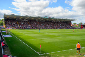 Football pitch and grandstand