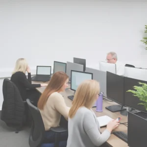 Staff members working in an office.