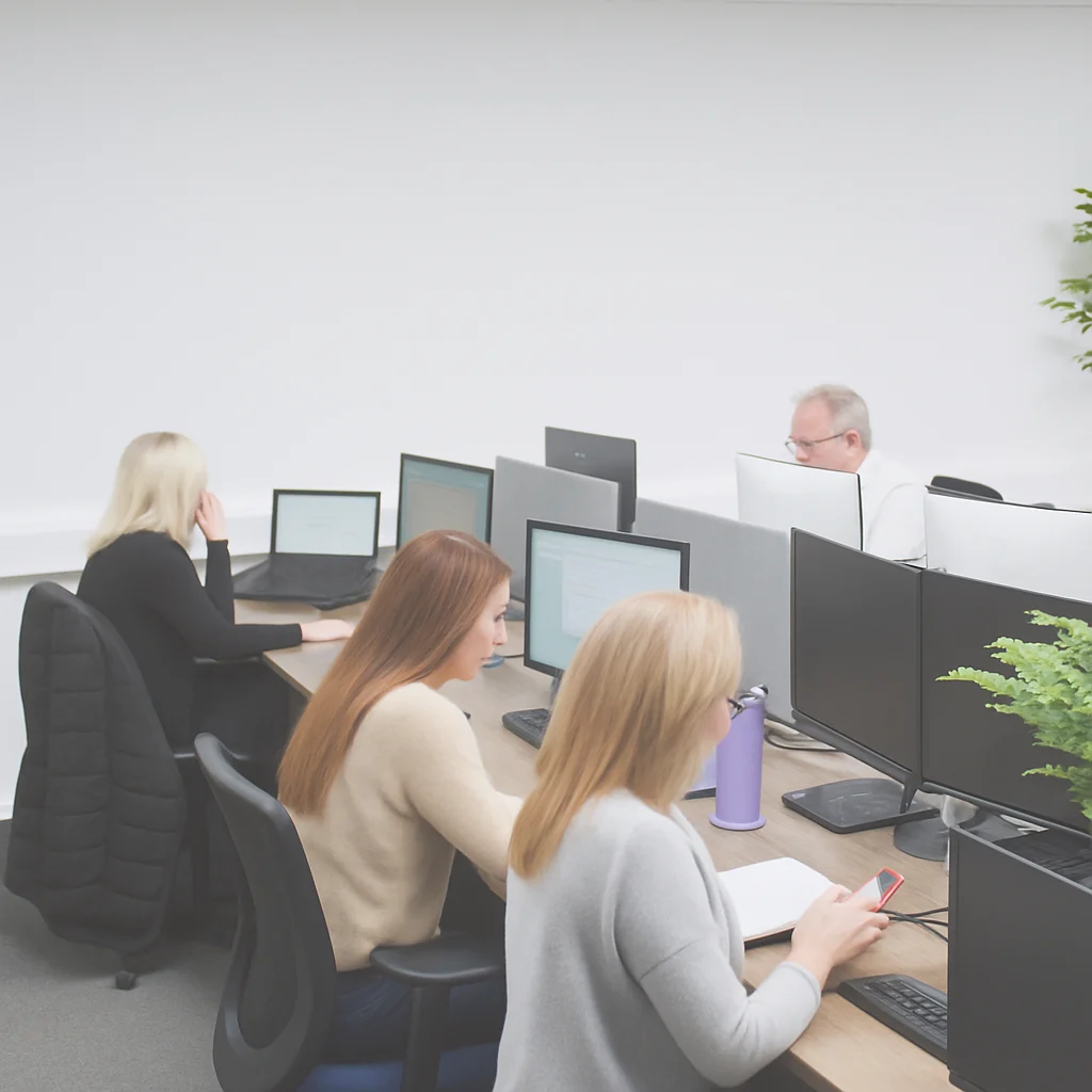 Staff members working in an office.