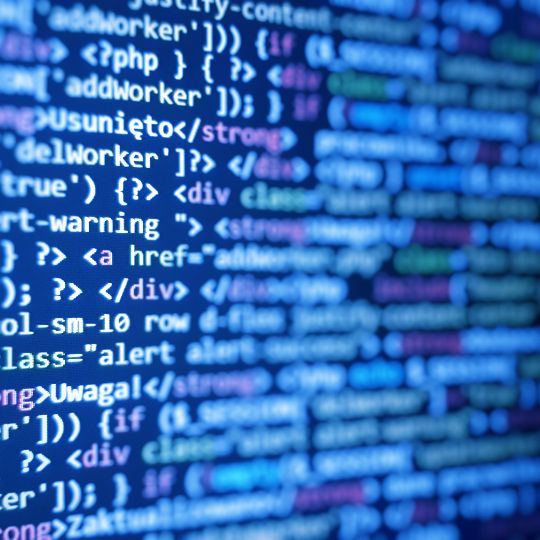Code on a screen