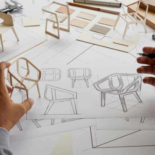 A sketch of a chair design
