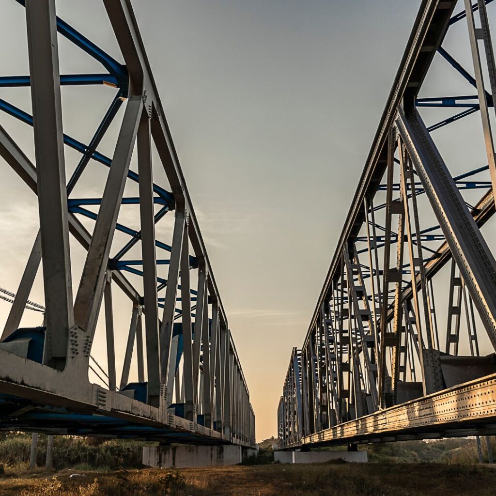 A large steel bridge