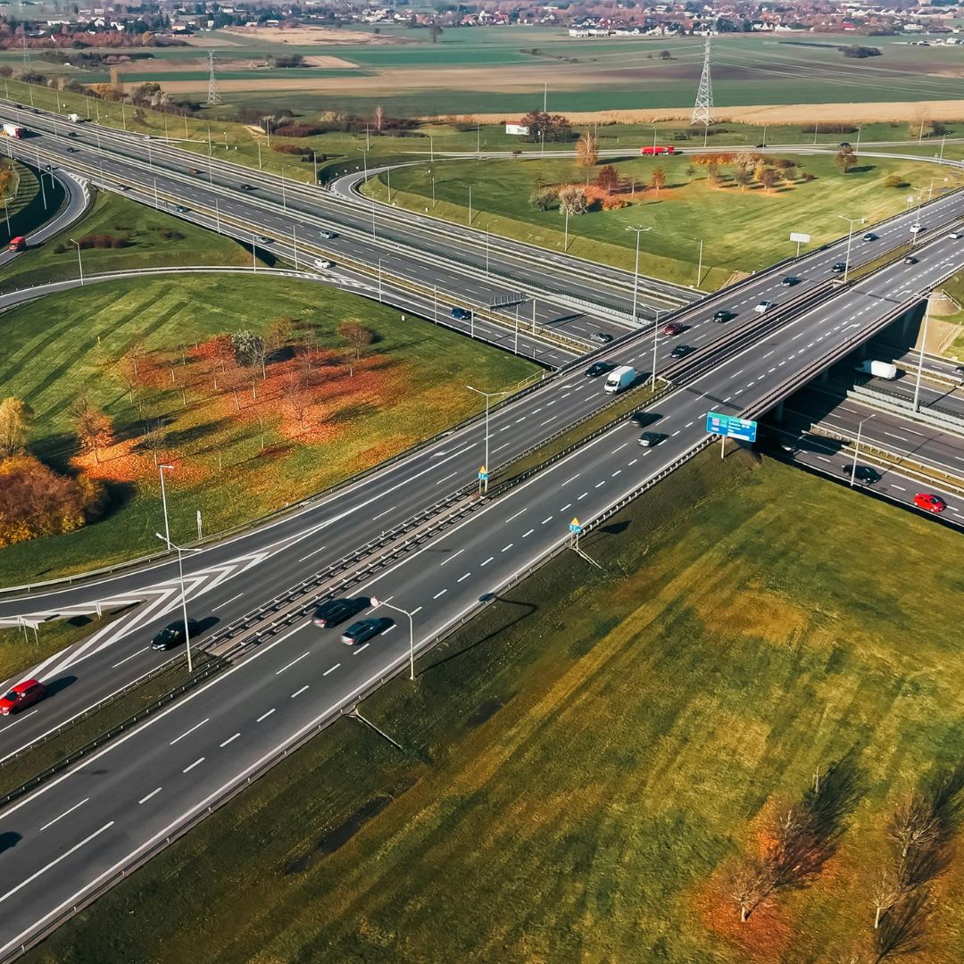 Roads crossing over one another