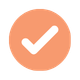 Tick icon in an orange circle